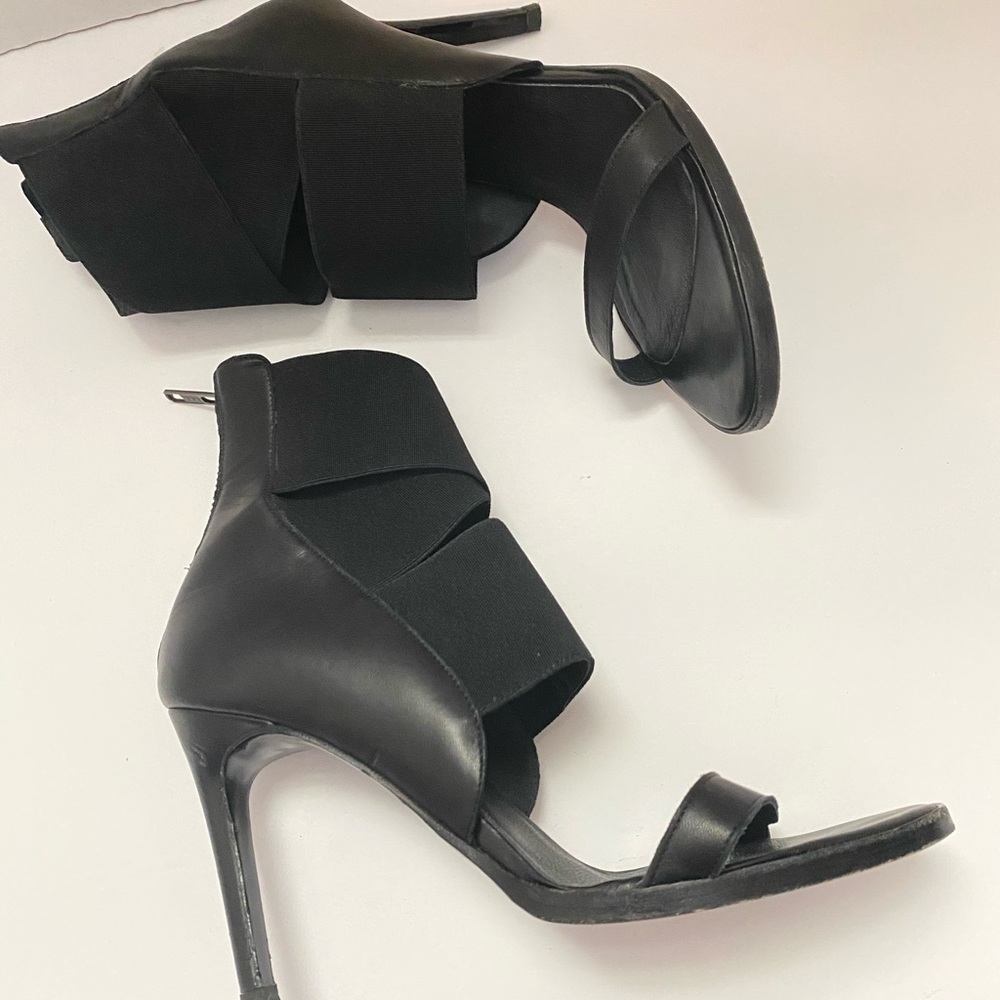 Helmut Lang Black Leather Strap Heels